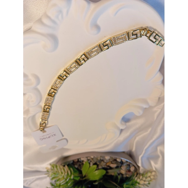 Dikdörgen Şekil Detaylı Zirkon Taşlı Vip Xuping Jewelry Bileklik