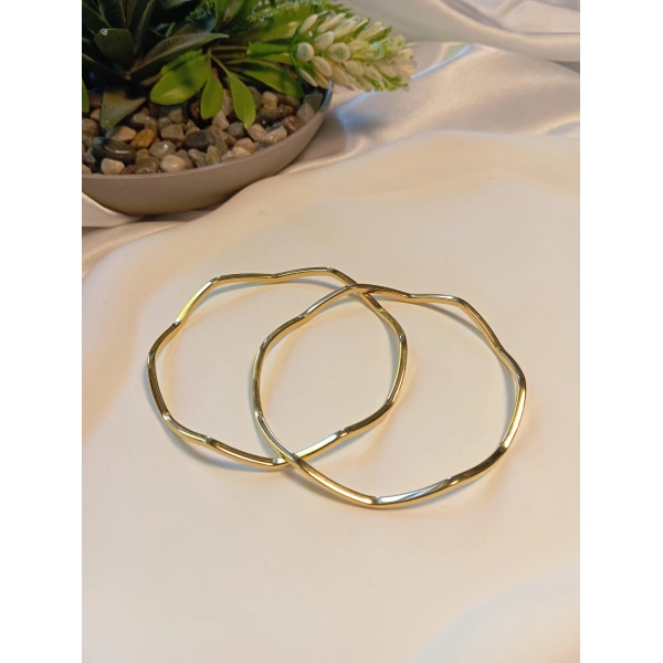 Euro Aksesuar Çelik İkili Zikzak Ajda Bilezik