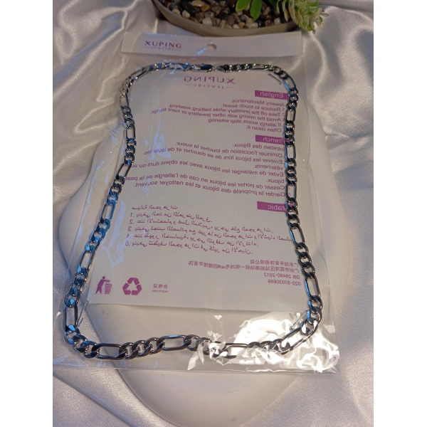 Gümüş Renk Figaro Zincir Xuping Jewelry Vip Kolye