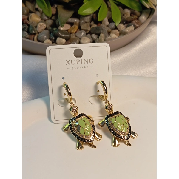 Kaplumbağa Figürlü Xuping Jewelry VIP Tasarım Küpe