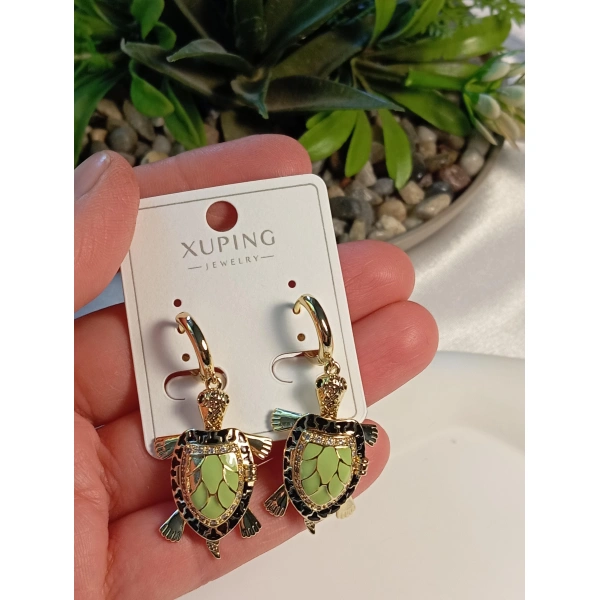 Kaplumbağa Figürlü Xuping Jewelry VIP Tasarım Küpe
