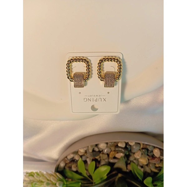 Kare Zirkon Taşlı Xuping Jewelry VIP Küpe