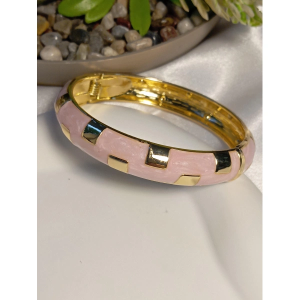 Pembe Mineli Şık Vip Bileklik