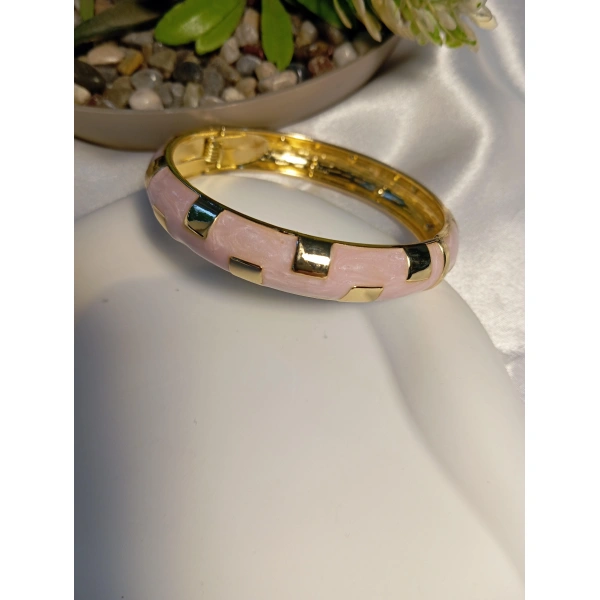 Pembe Mineli Şık Vip Bileklik