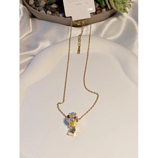 Uçan Ev Detaylı Çelik Kolye