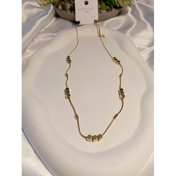 Üçlü Dorikalı Çelik Zincir Kolye