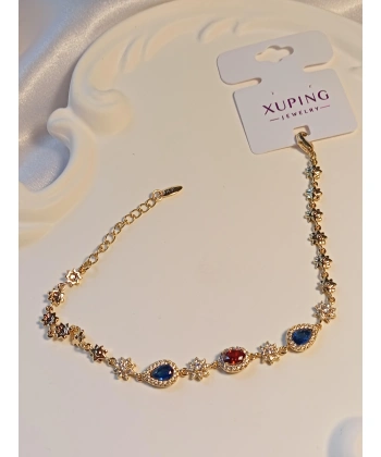 Kırmızı - Lacivert Zirkon Taşlı Vip Xuping Jewelry Bileklik