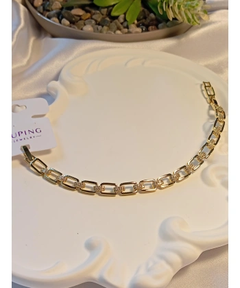 Dikdörtgen Zirkon Taşlı 14 K Kaplama Xuping Jewelry Bileklik