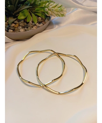 Euro Aksesuar Çelik İkili Zikzak Ajda Bilezik