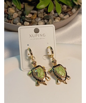Kaplumbağa Figürlü Xuping Jewelry VIP Tasarım Küpe