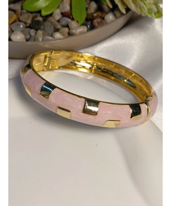 Pembe Mineli Şık Vip Bileklik