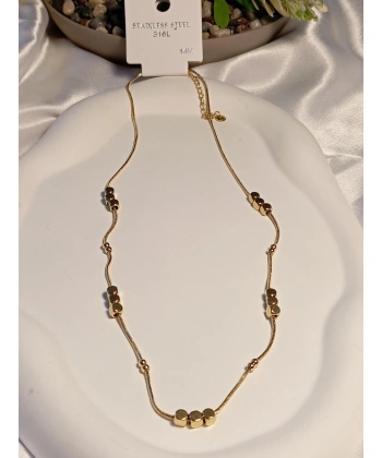 Üçlü Dorikalı Çelik Zincir Kolye