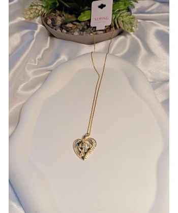 Xuping Jewelry Zirkon Taş Detaylı Yaprak Figürlü Kolye