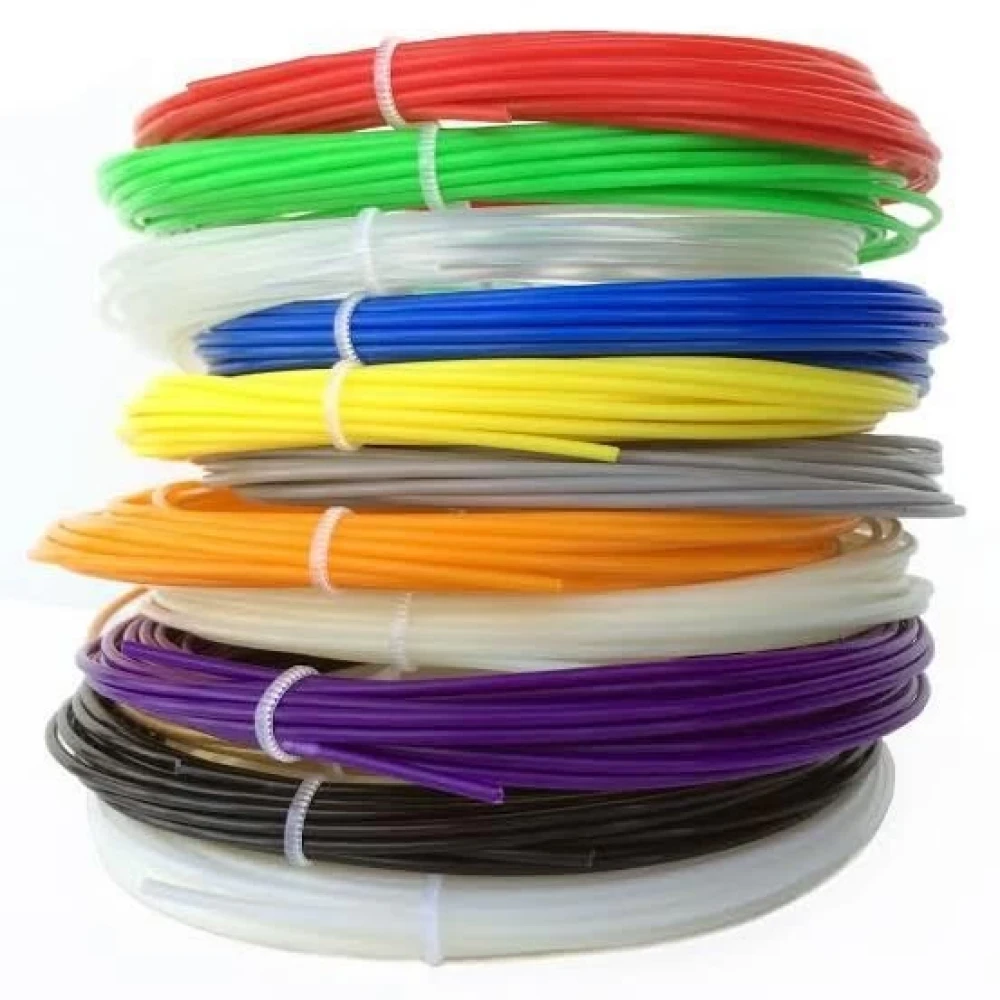 10 Renk 50 Metre PLA Filament (3D Pen ve 3D Kalem Kartuşu)