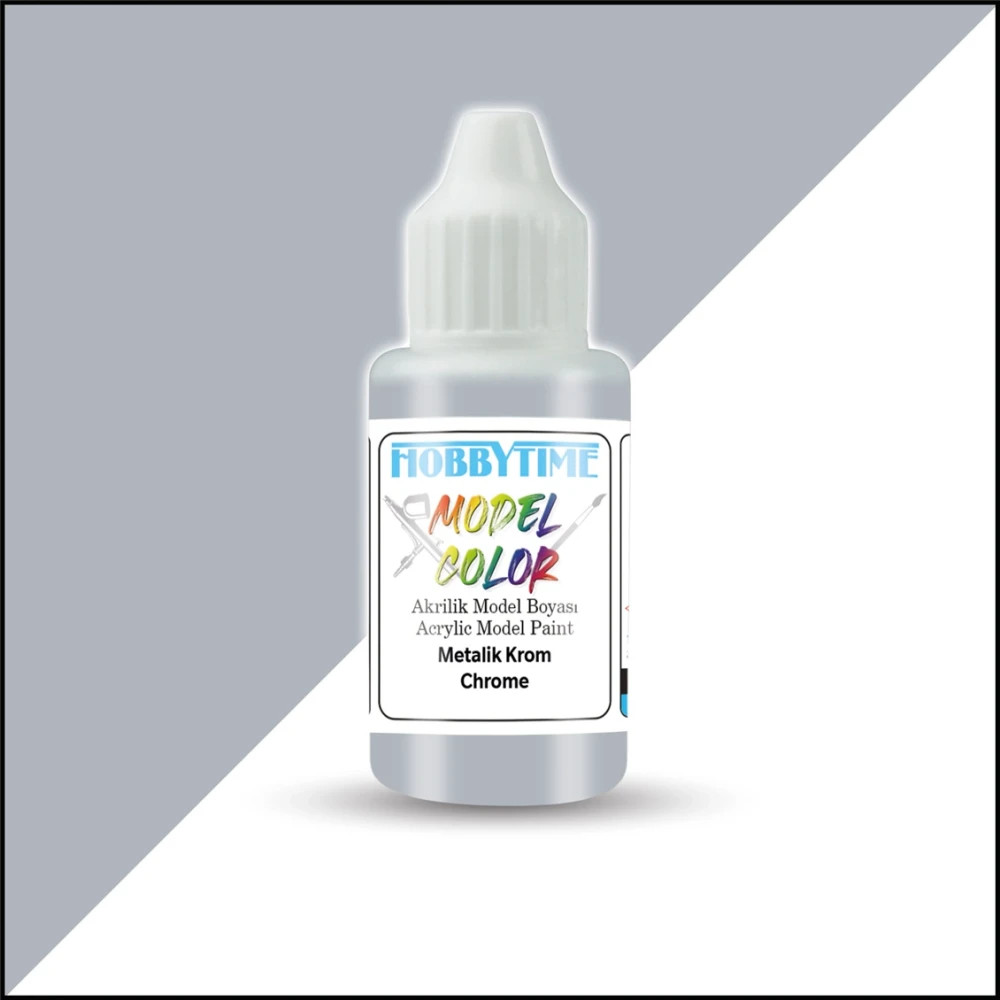 Hobbytime 18 Ml. Akrilik Model Boyası Metalik Krom