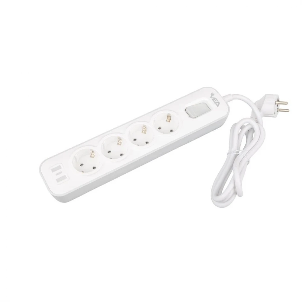 4lü 2 USB 1 TYPE-Cli 1.5 Metre Grup Priz Beyaz
