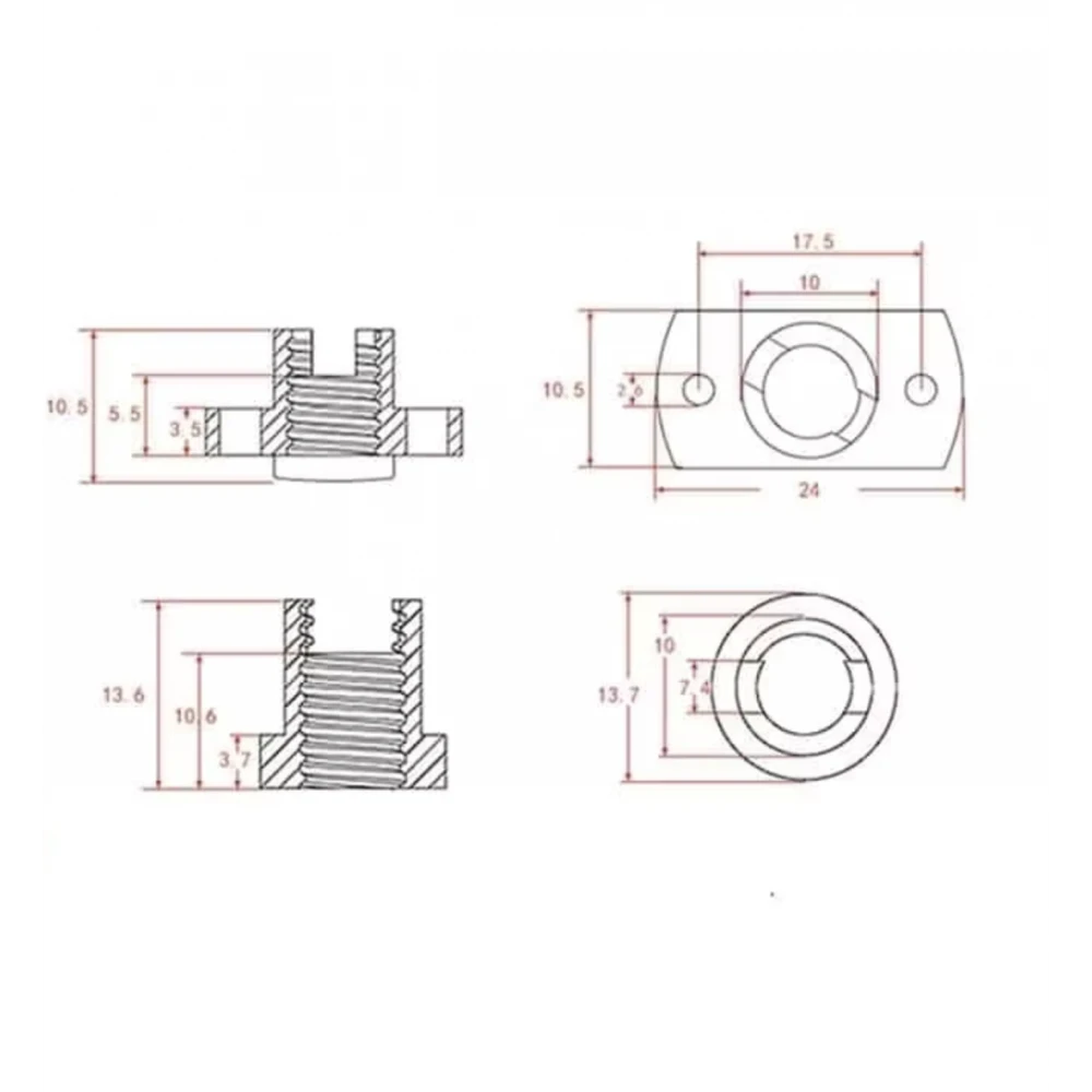 Ender 3 Pirinç Trapez Yaylı Somunu