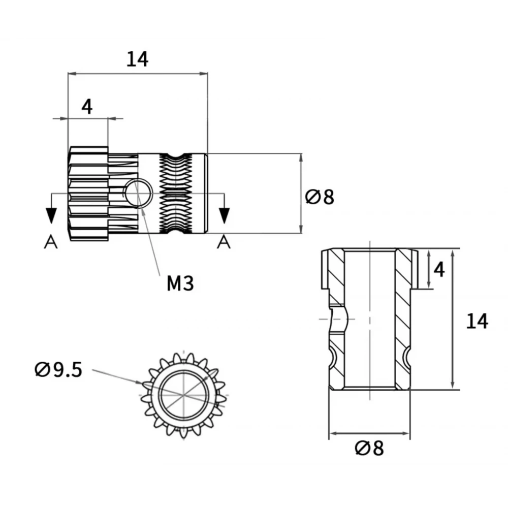 Çift Extruder Dişlisi | Prusa MK3 Extruder, BMG Extruder