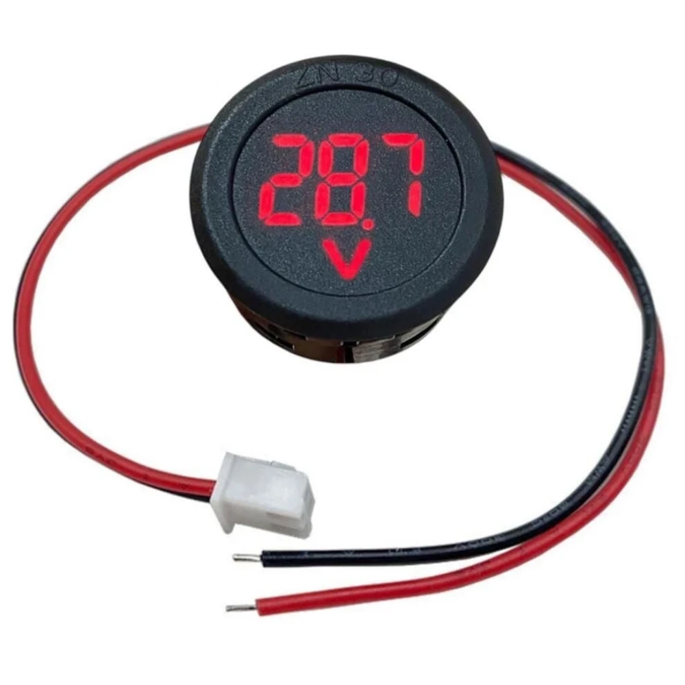 Voltmetre DC 4-100V Led Dijital Ekran Dairesel - Kırmızı
