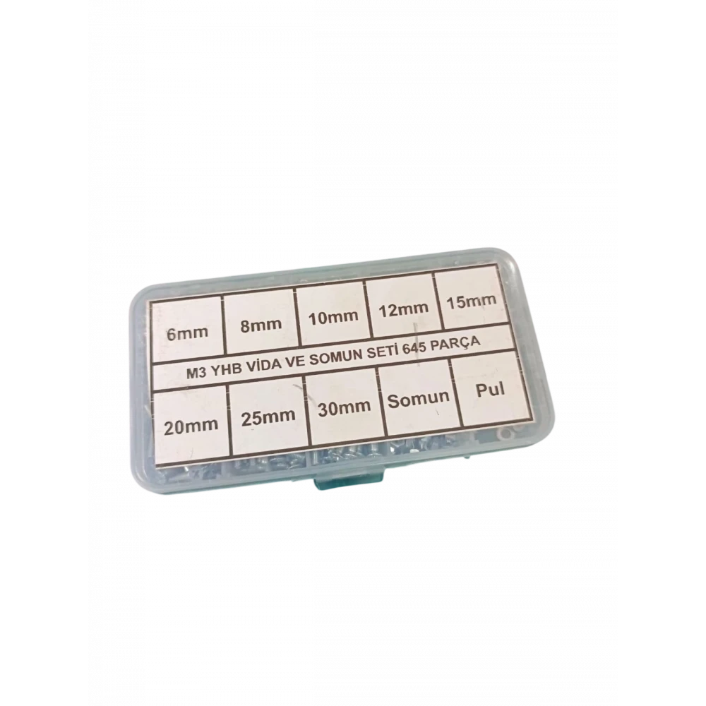 M3 YHB VİDA VE SOMUN SETİ 645 PARÇA