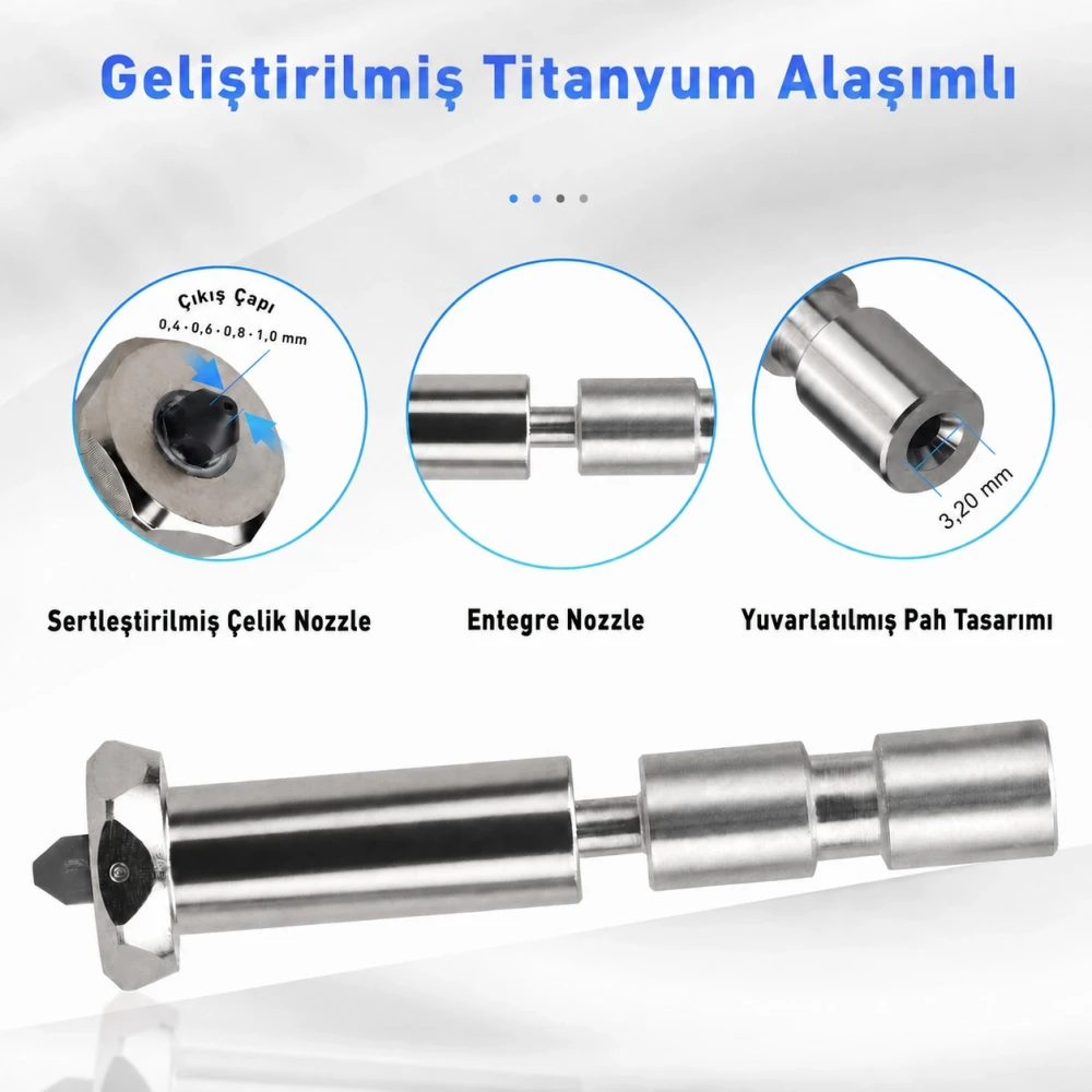 Anycubic Kobra 3 Max Upgrade Sertleştirilmiş Çelik Nozzle 0.8mm