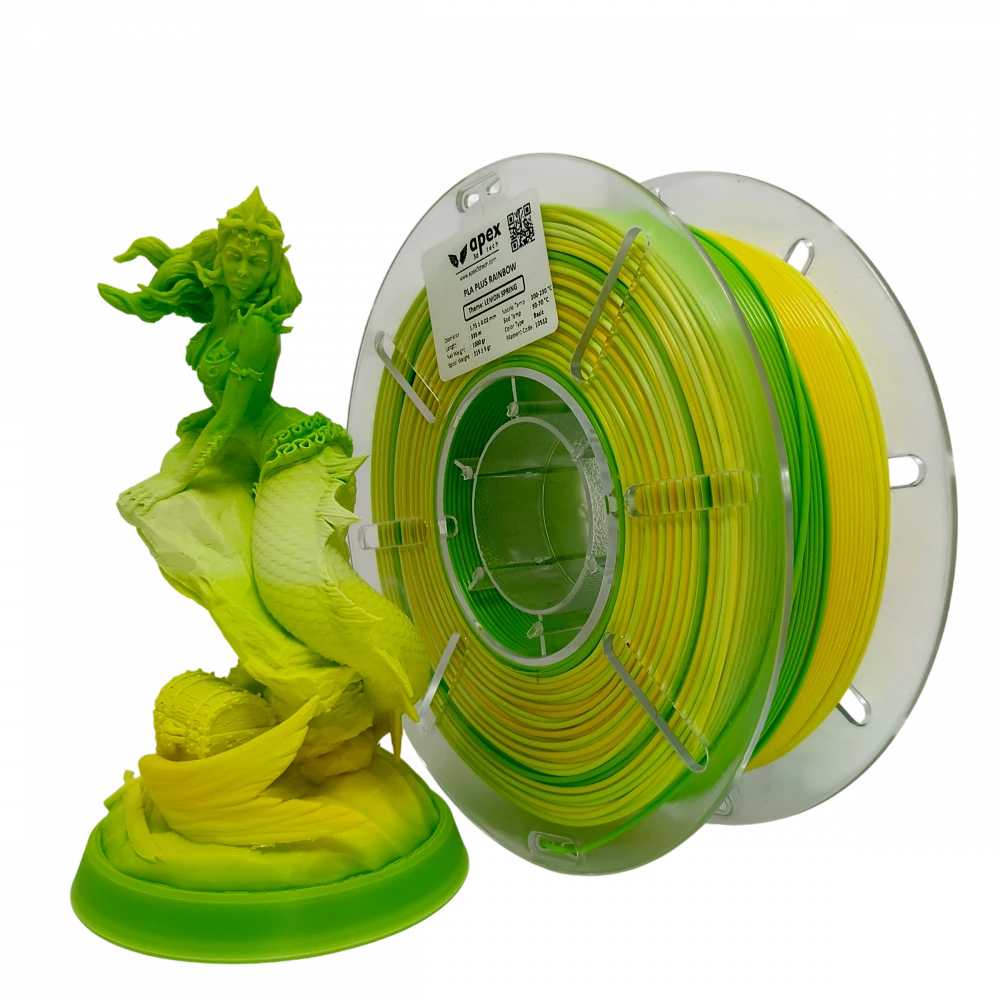 Apex3D Rainbow PLA Filament - Lemon Spring