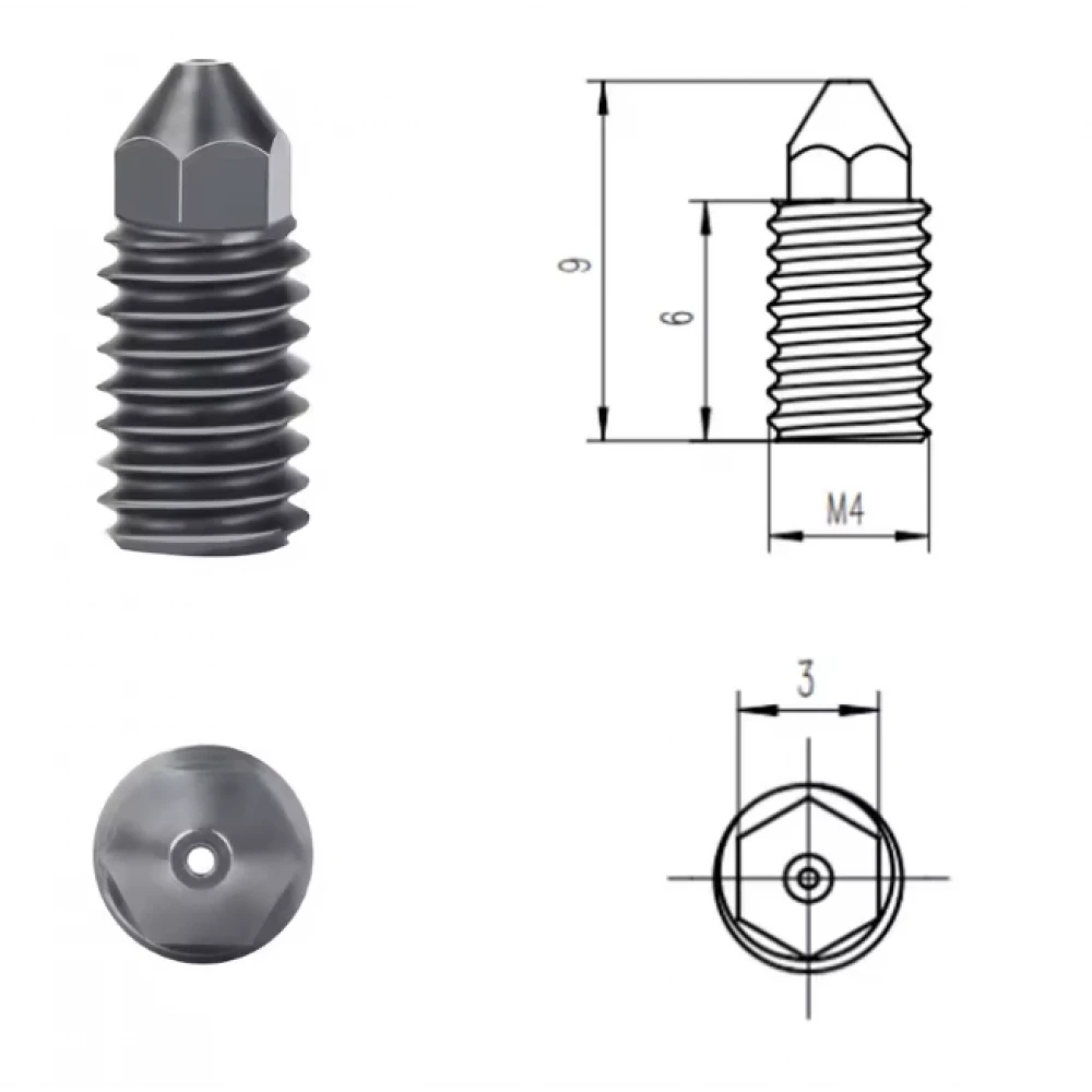 Bambu Lab A1 Hotend Uyumlu Çelik Nozzle Çeşitleri