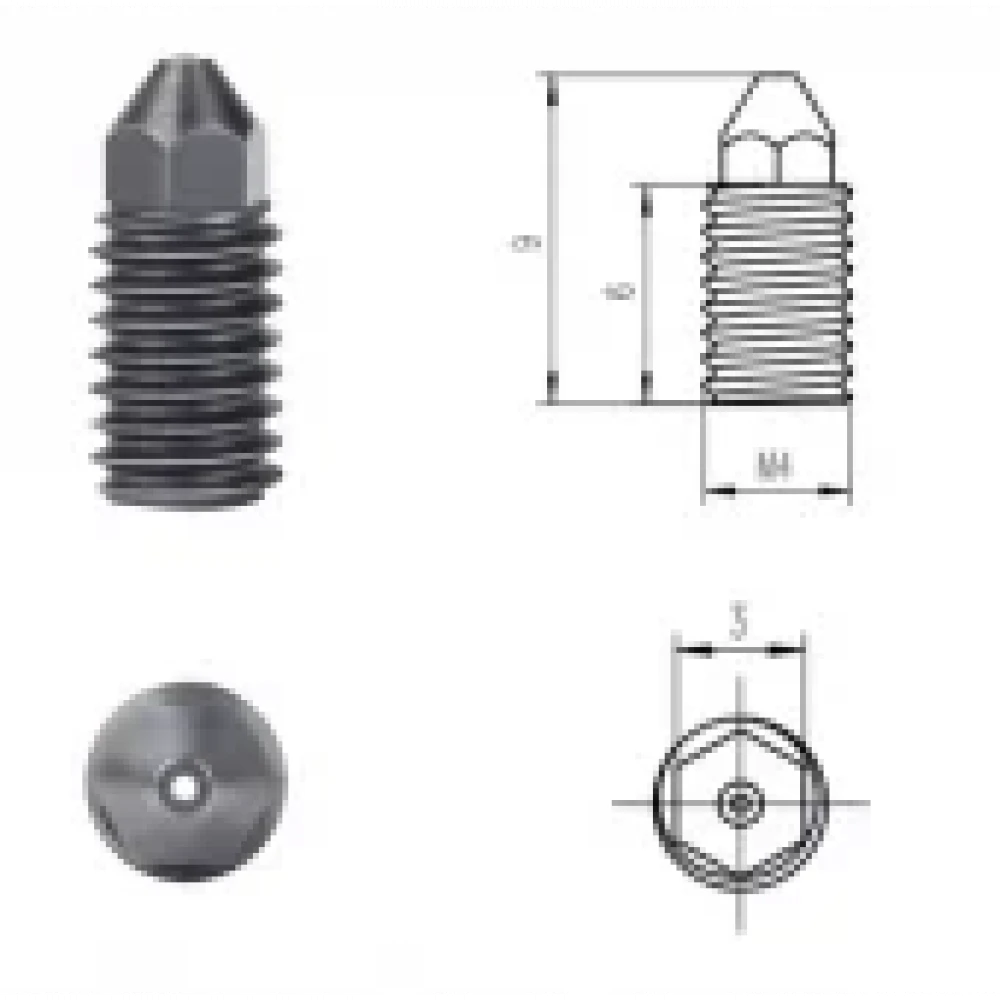 Bambu Lab A1 Upgrade Hotend Uyumlu Çelik Nozzle 0.4mm