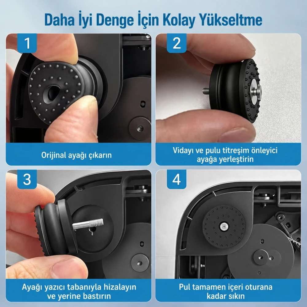 Bambu Lab H2D Uyumlu Titreşim Önleyici Ayak – 4’lü Set