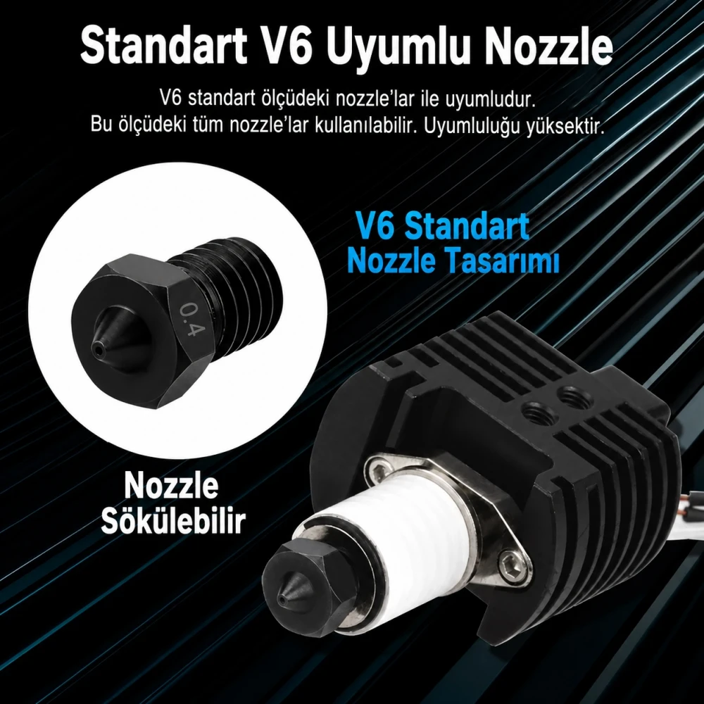 Bambu Lab P1 Serisi V6 Upgrade Hotend