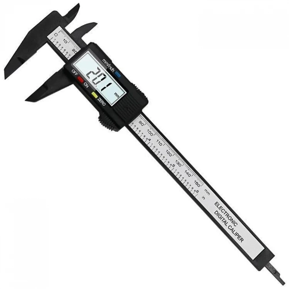 Dijital Carbon Fiber Kumpas 150 mm Plastik Gövdeli