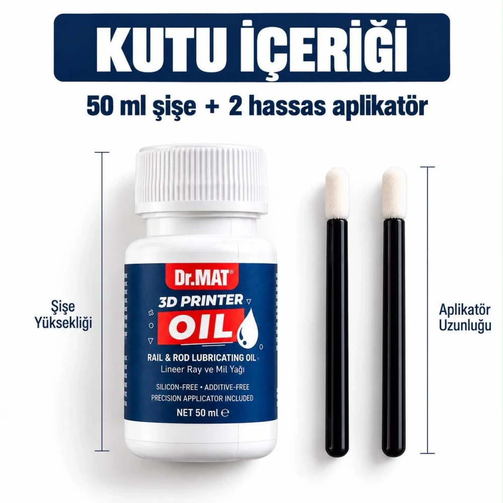 Dr.MAT 3D Yazıcı X ve Y Lineer Ray, Mil Bakım Yağı, 50 ml