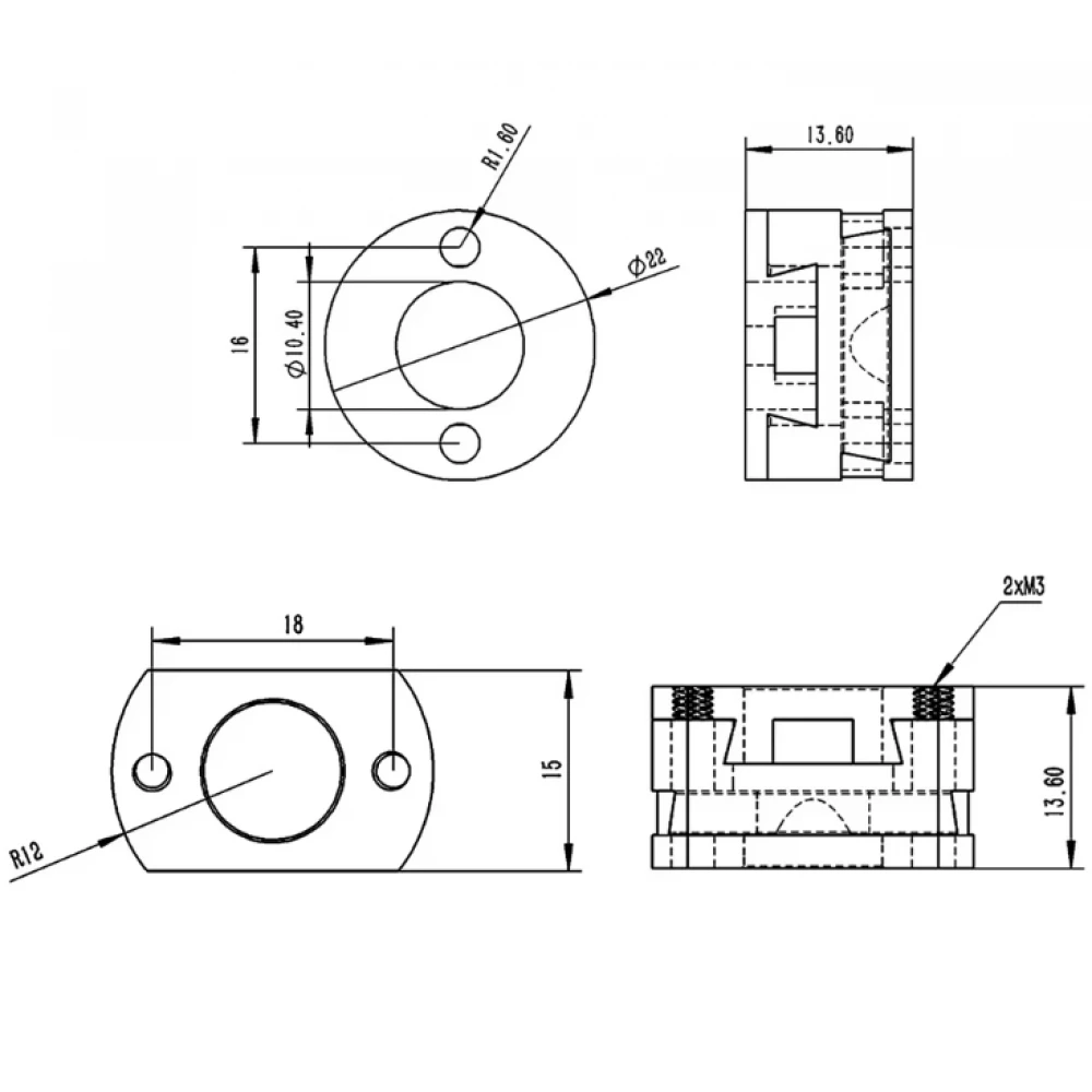 Ender 3 Uyumlu T8 Oldham Pirinç Kaplin