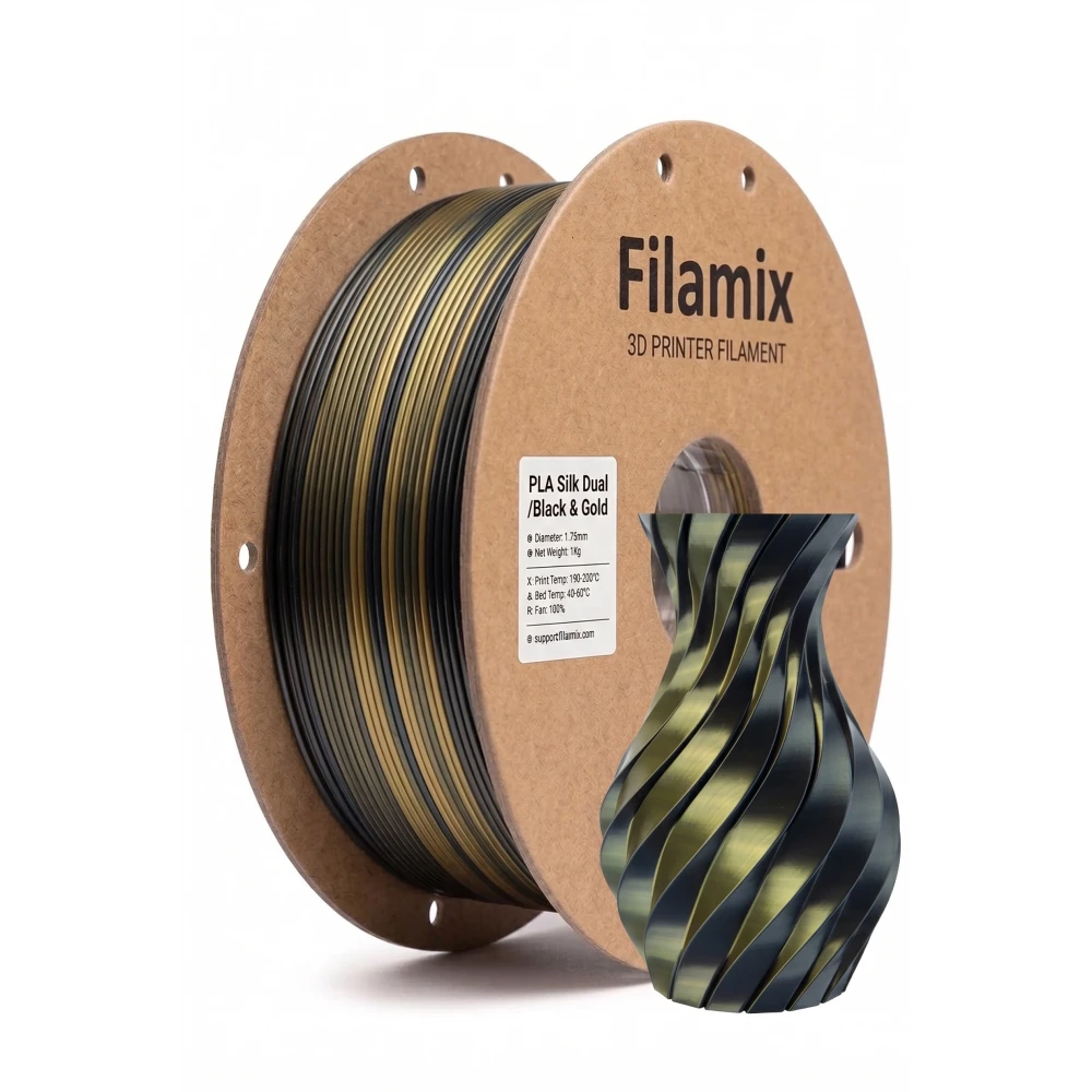 Filamix Silk PLA Filament - Black Gold