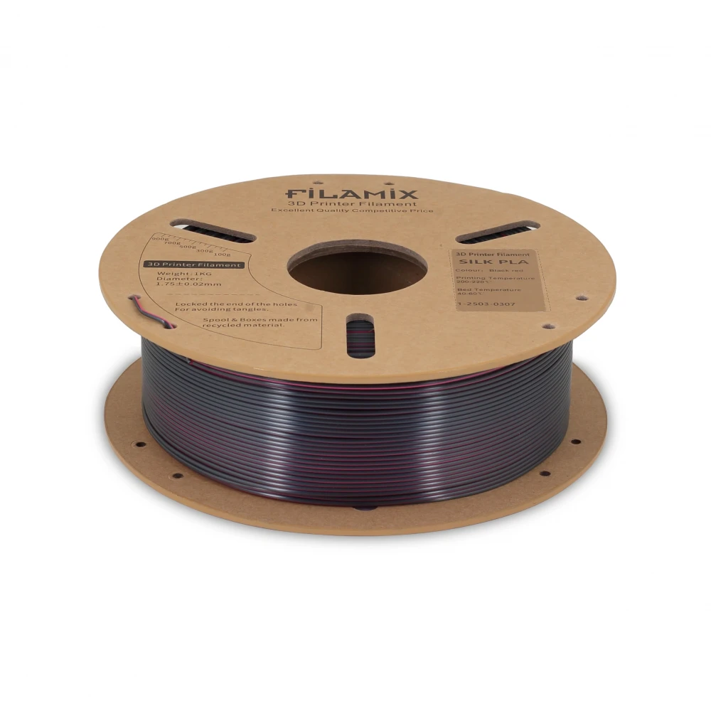 Filamix Silk PLA Filament - Black Red