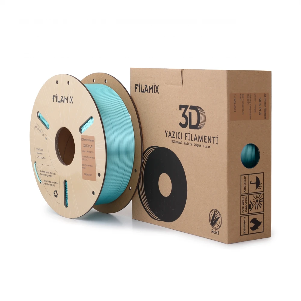 Filamix Silk PLA Filament - Mint Green