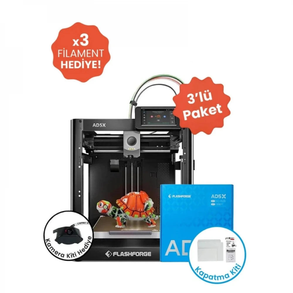 FLASHFORGE Adventurer 5X & Enclosed Kit Bundle (Kamera Hediyeli)