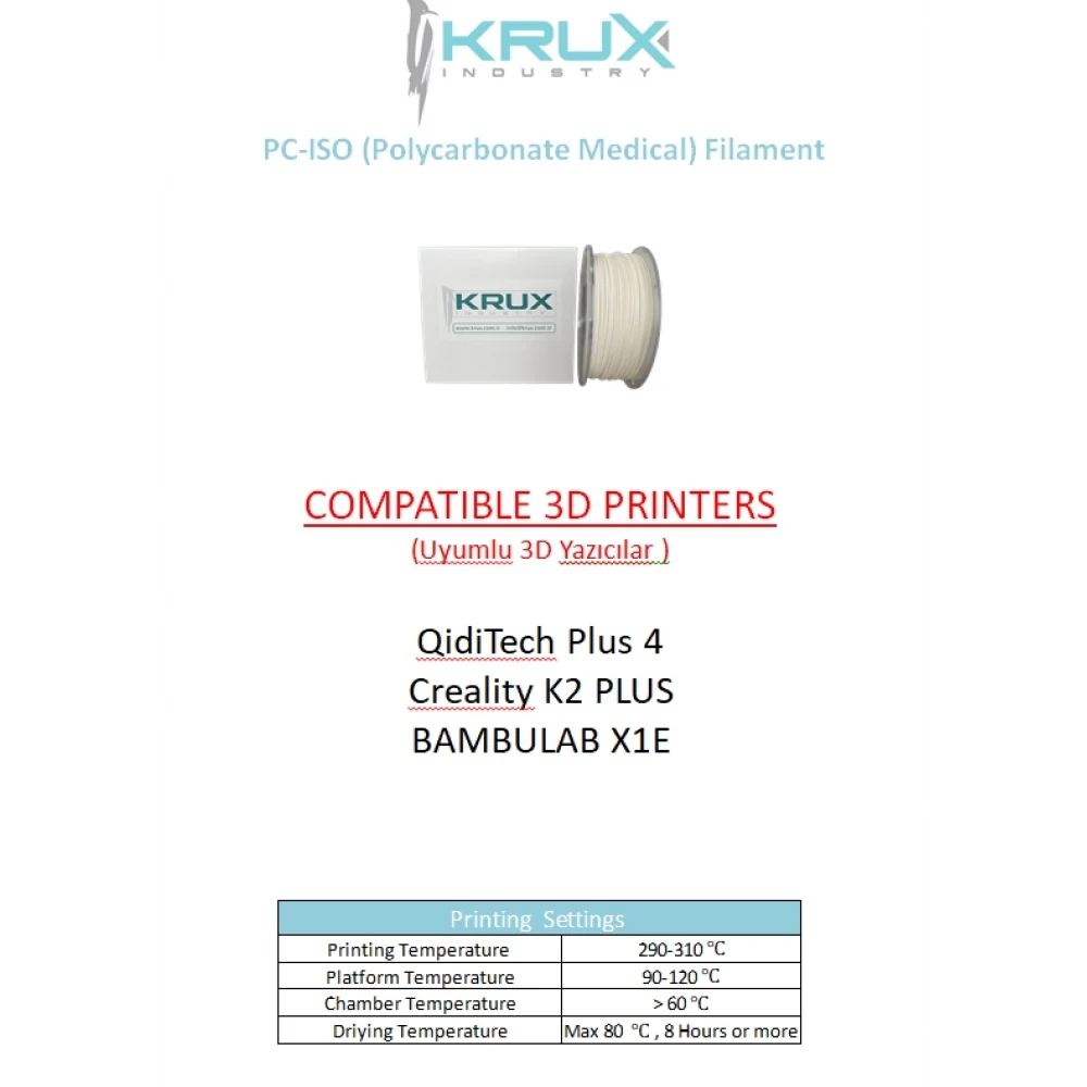 Medikal PC (Polikarbon Filament) (1.75mm / 750gr)