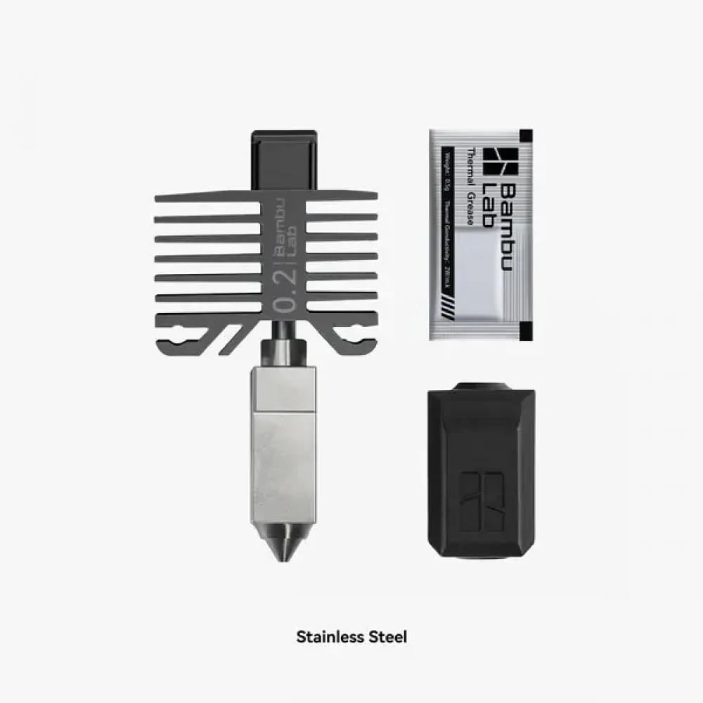 Orijinal Paslanmaz Çelik Bambulab P1P / P1S / X1C Hotend Seti- 0.2