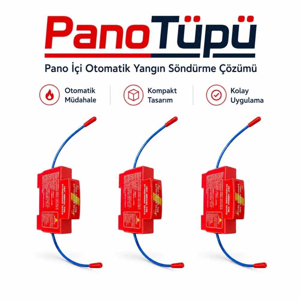 PanoTüpü 20 gr 3lü Otomatik Aerosol Pano Yangın Söndürme Seti