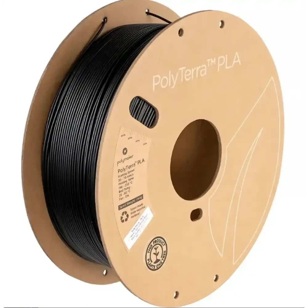 Polymaker PolyTerra Matte PLA Filament - Coal Black