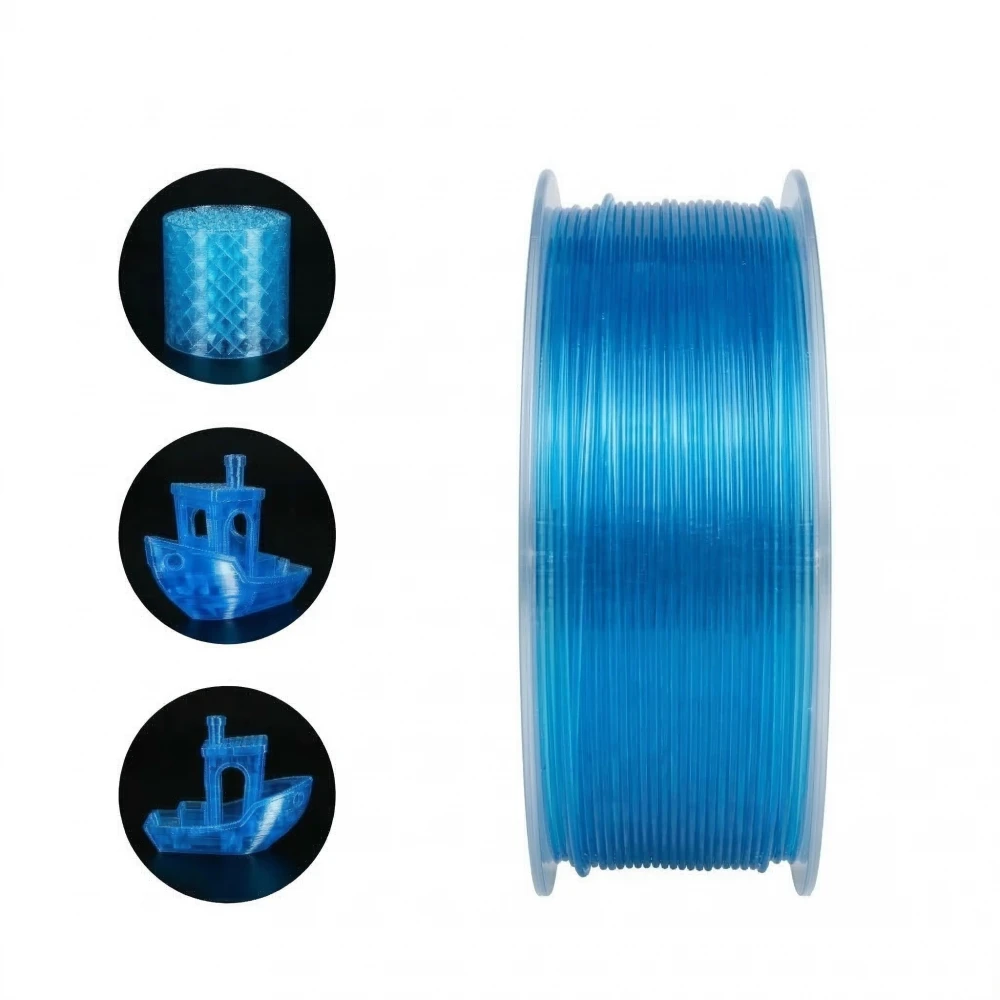 RhinoLab PETG SemiFlex Filament - Transparent Blue
