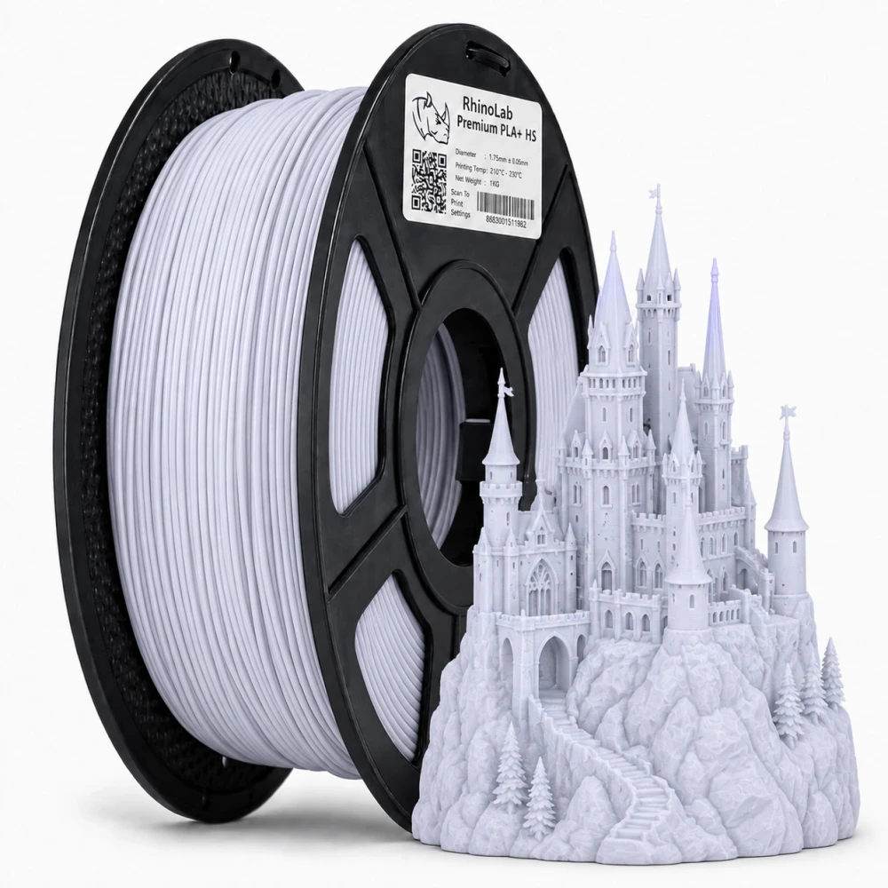 RhinoLab PLA Premium High Speed Filament - White