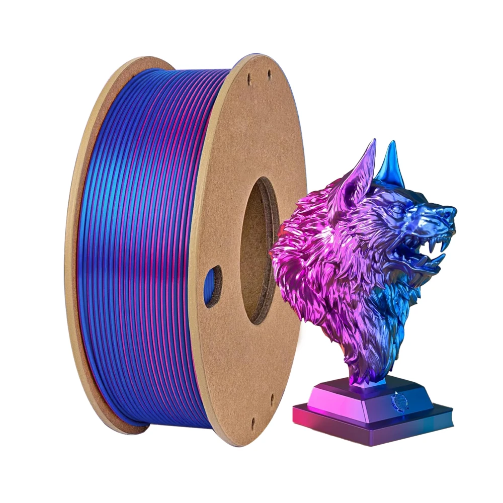 RhinoLab PLA Silk Dual Renk Filament - Rose Red Dark Blue 250gr