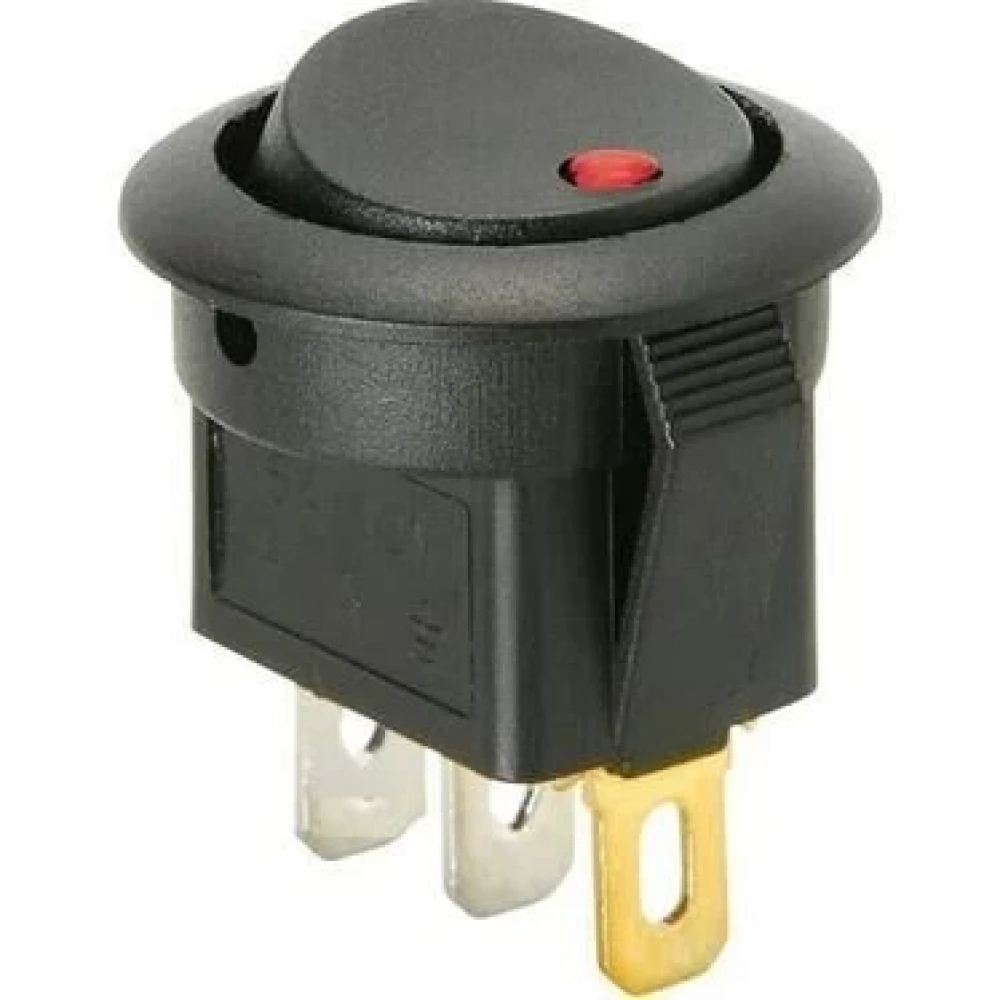 Yuvarlak 3 Pinli 12 Volt Nokta Işıklı Açma-Kapama Anahtarı(IC-132-E )