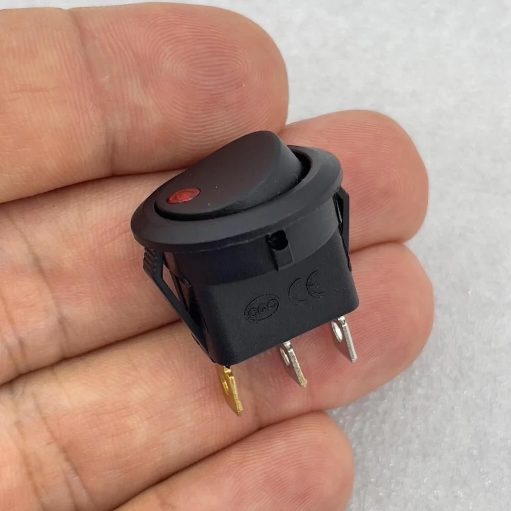 Yuvarlak 3 Pinli 220 Volt Nokta Işıklı Açma-Kapama Anahtarı(IC-132)