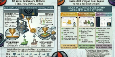 3D Yazıcı Kalibrasyon Rehberi: E-Step, Flow, PID ve Z Offset