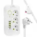 3lü 4 USBli 1.5 Metre Akım Korumalı Priz Beyaz