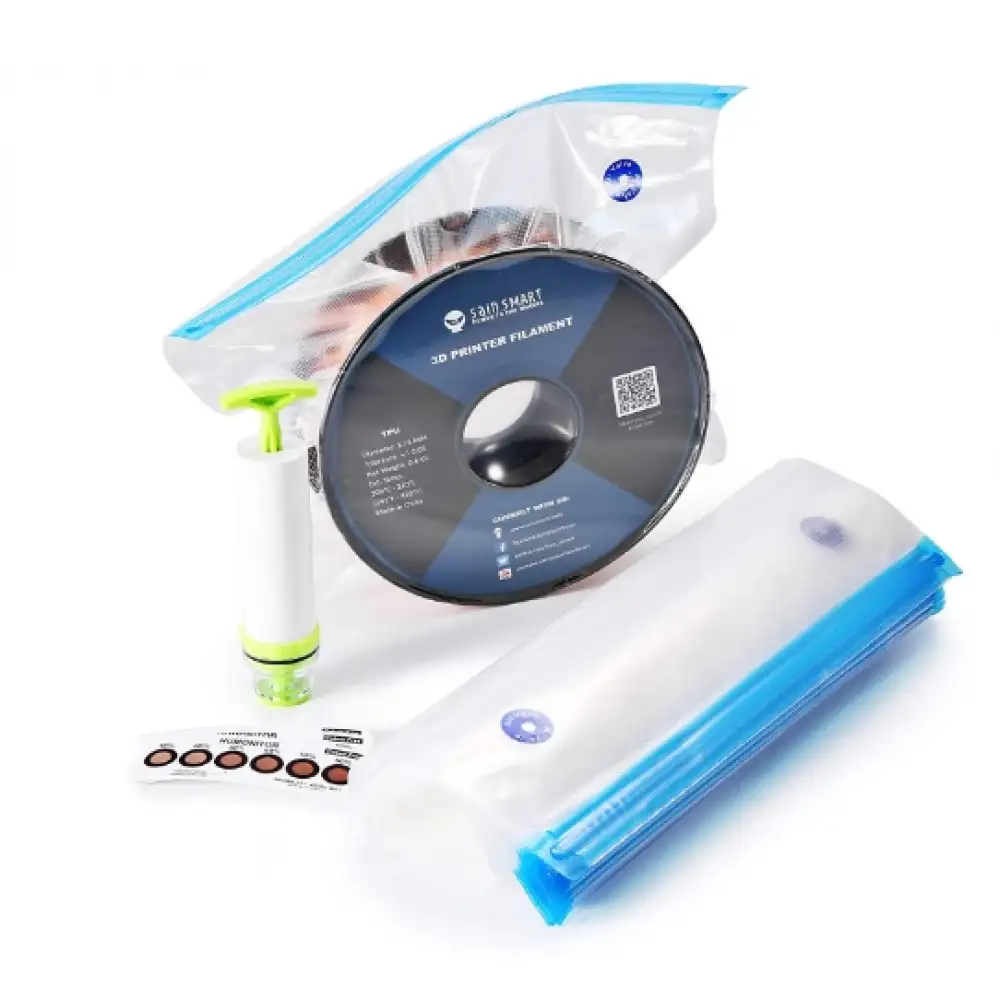 10 Adet Vakumlu Filament Saklama Poşeti, Pompa