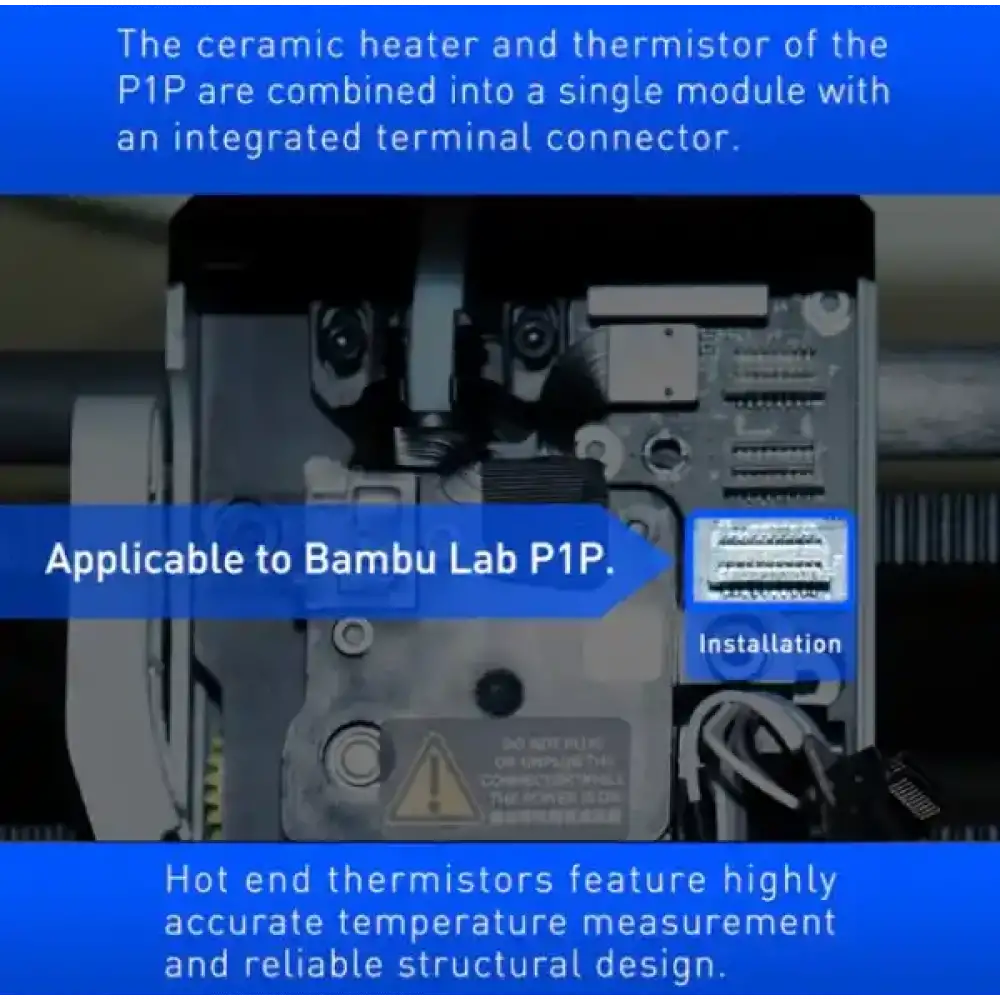 Bambu Lab P1P / P1S Uyumlu Termistör ve Isıtıcı Fişek
